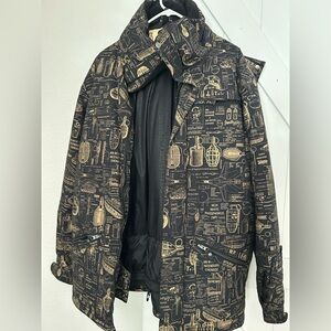 Men’s Grenade Y2K Snowboard Jacket Ski Black and Gold